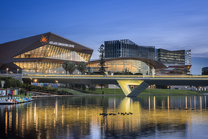 Adelaide Convention Centre across the River Torrens