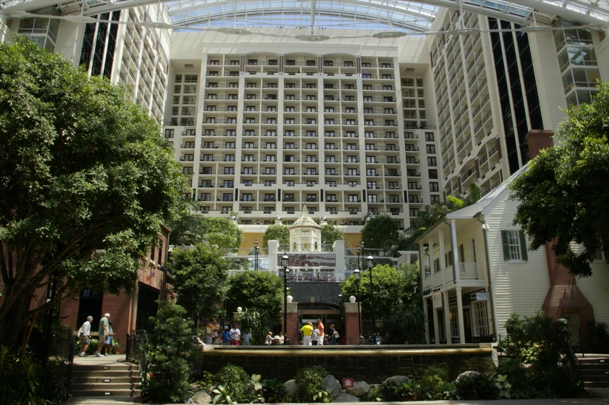 The 19-story glass atrium inside Gaylord National